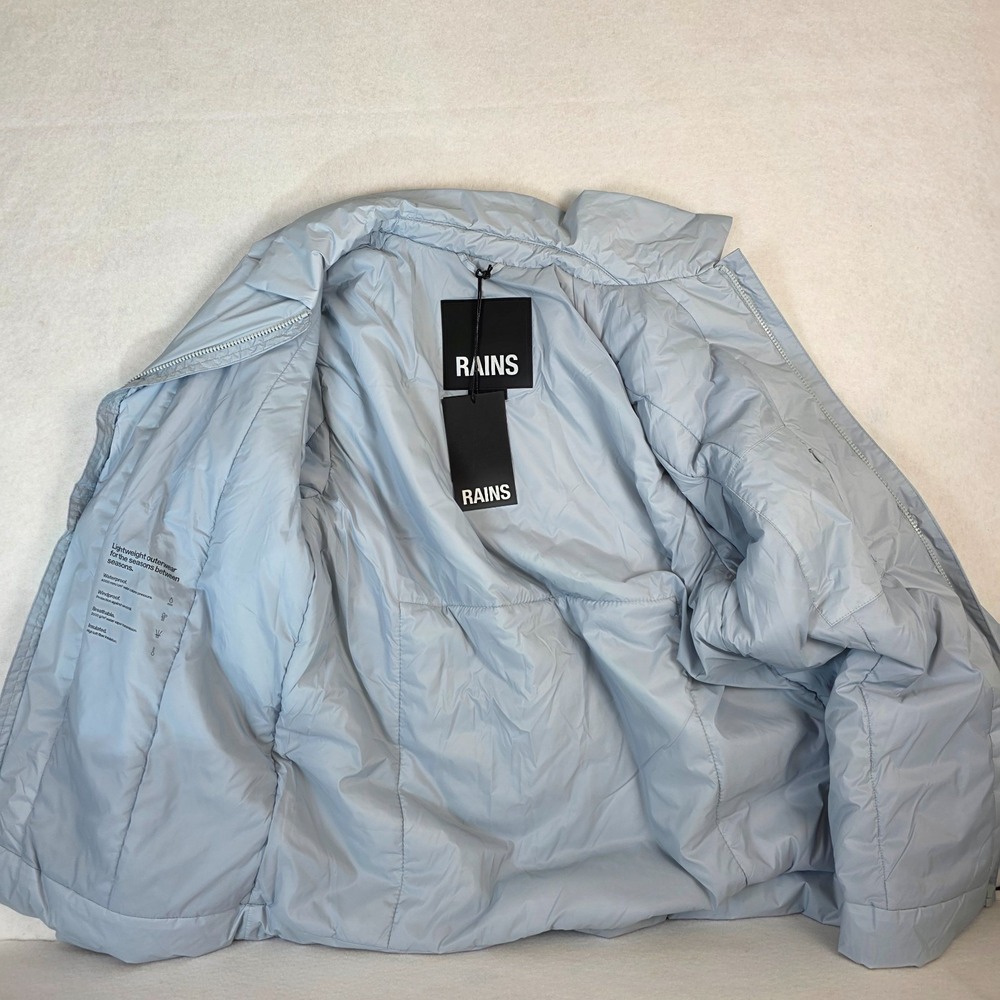 RAINS Fuse Overshirt 15520 Size L – Sky –NWT Men's Waterproof Lightweight Jacket - Picture 7 of 11